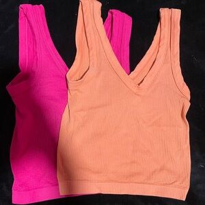 Old Navy Pink and Orange Crop Tops
